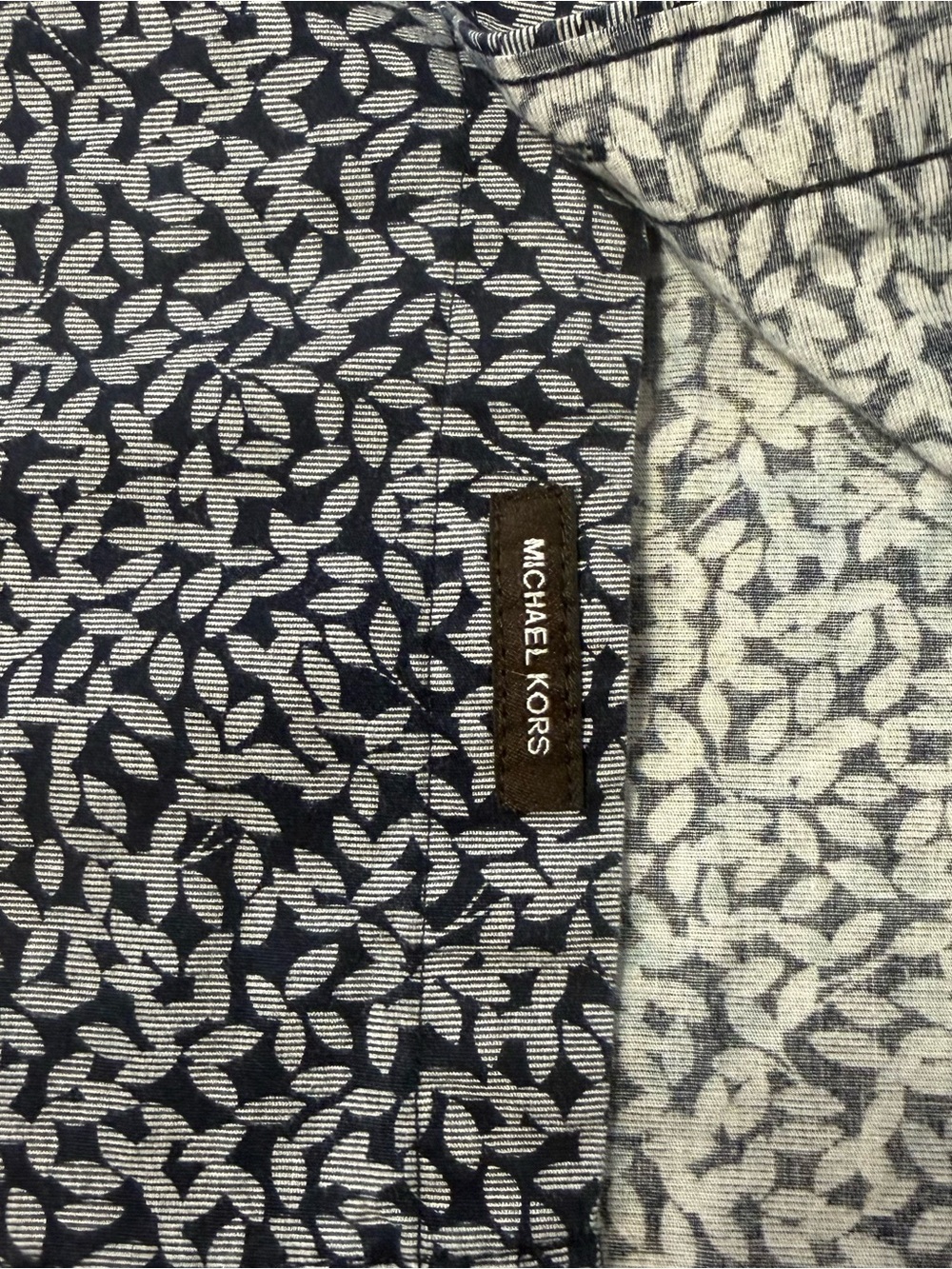 Michael Kors Slim Fit Short Sleeve Button Down Shirt Blue White Men’s Medium - Picture 6 of 9